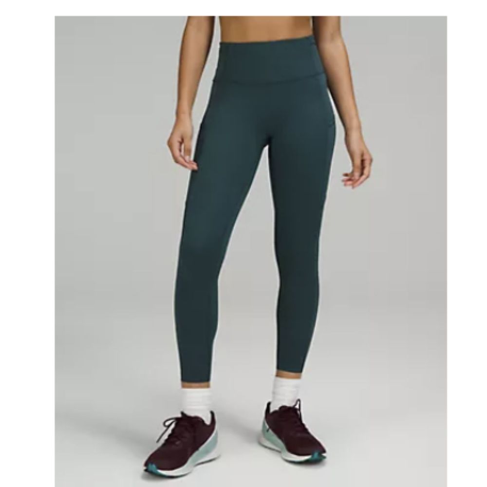 COPY - Lululemon Fast and Free High-Rise Tight 25" Size 16 Green Jasper